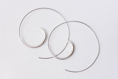 Silver Swirl Hoop Earrings