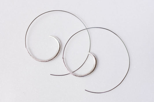 Silver Swirl Hoop Earrings