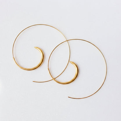 Gold Swirl Hoop Earrings