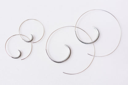 Silver Swirl Hoop Earrings