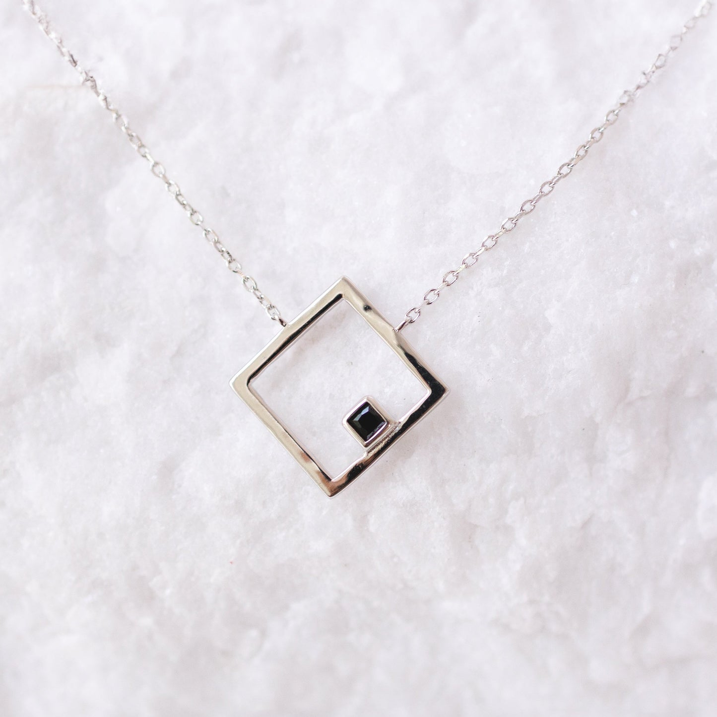 Silver-Frame Silhouette Necklace