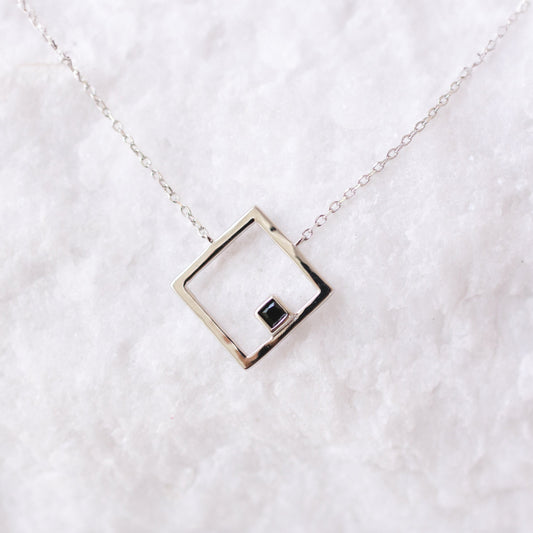 Silver-Frame Silhouette Necklace