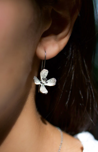 Silver Flower Earrings