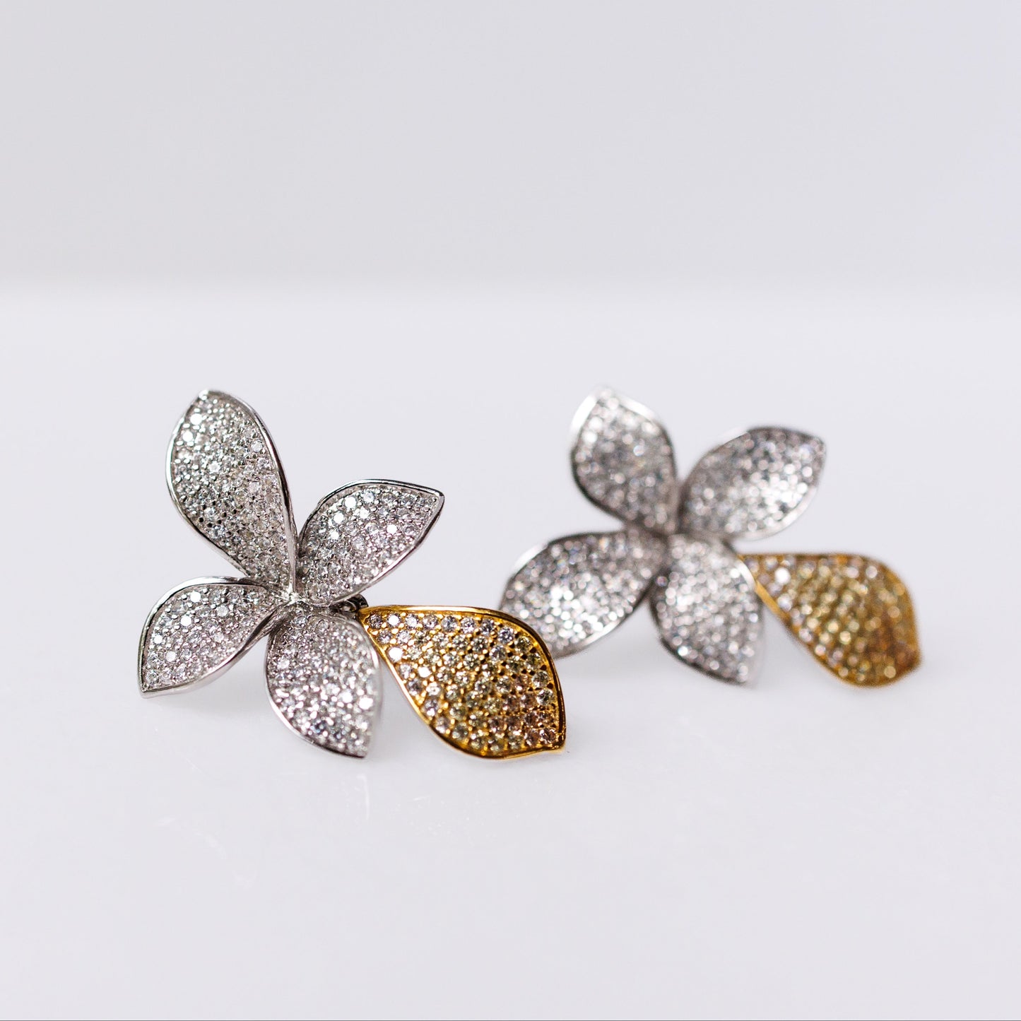 Silver Petal Bloom Earrings