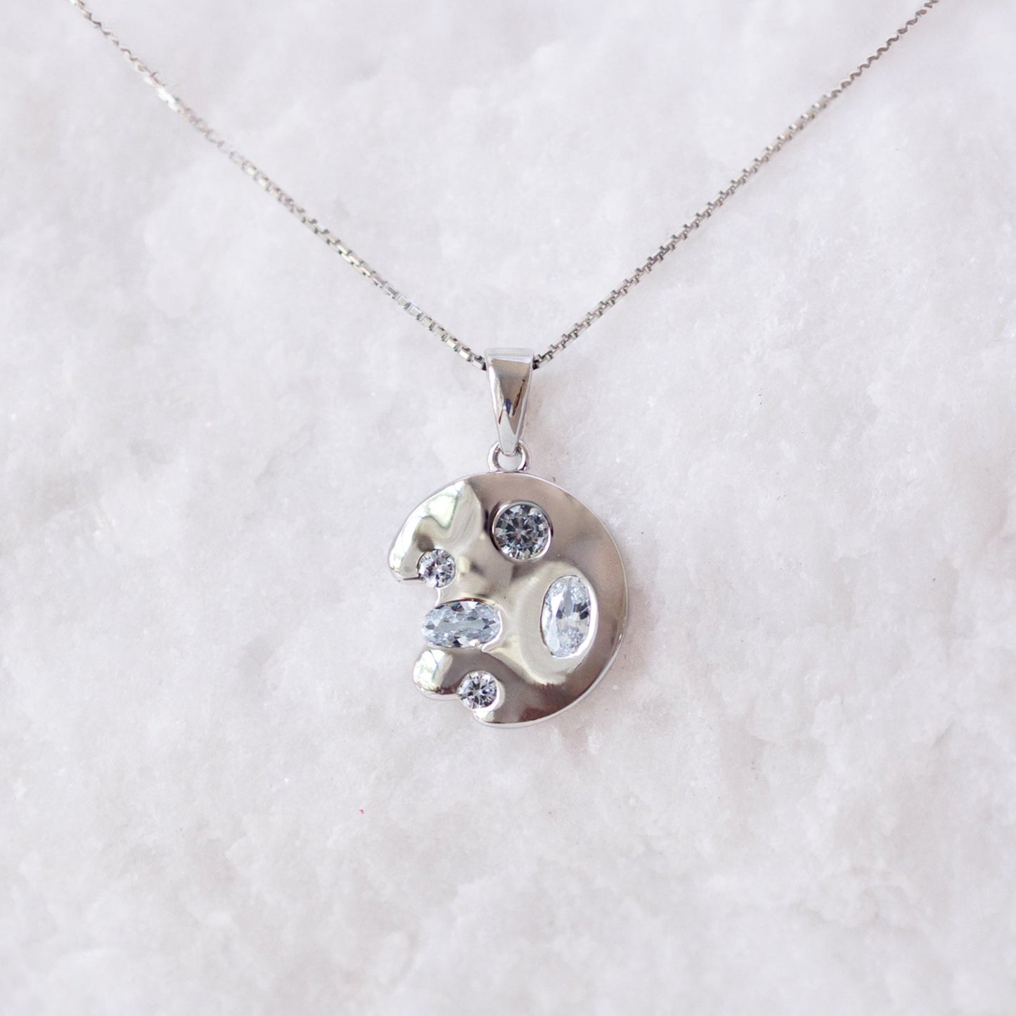 Silver Paint Pallet Necklace