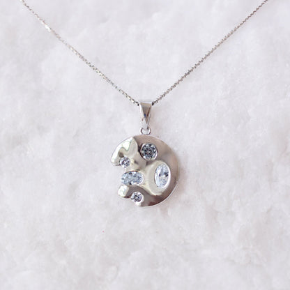 Silver Paint Pallet Necklace