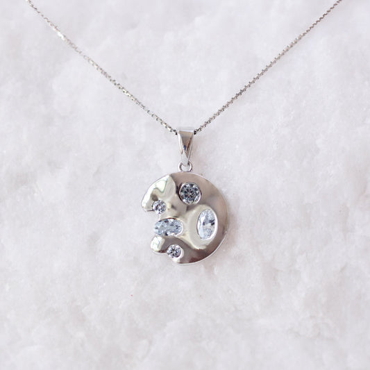 Silver Paint Pallet Necklace