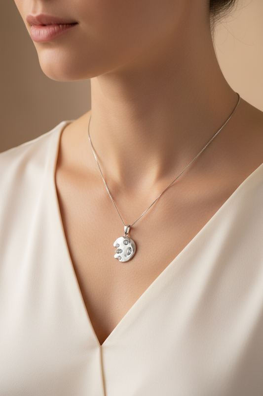 Silver Paint Pallet Necklace